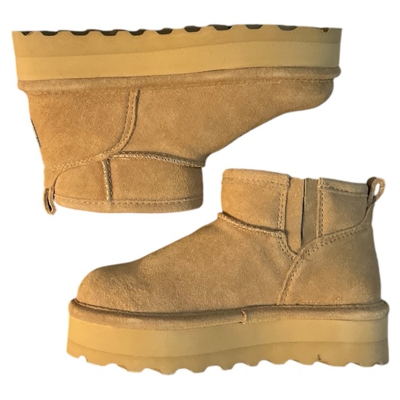 Bearpaw Youth Shorty Retro Winter Boots Ice Coffee Solid NEW 1 - Picture 3 of 4